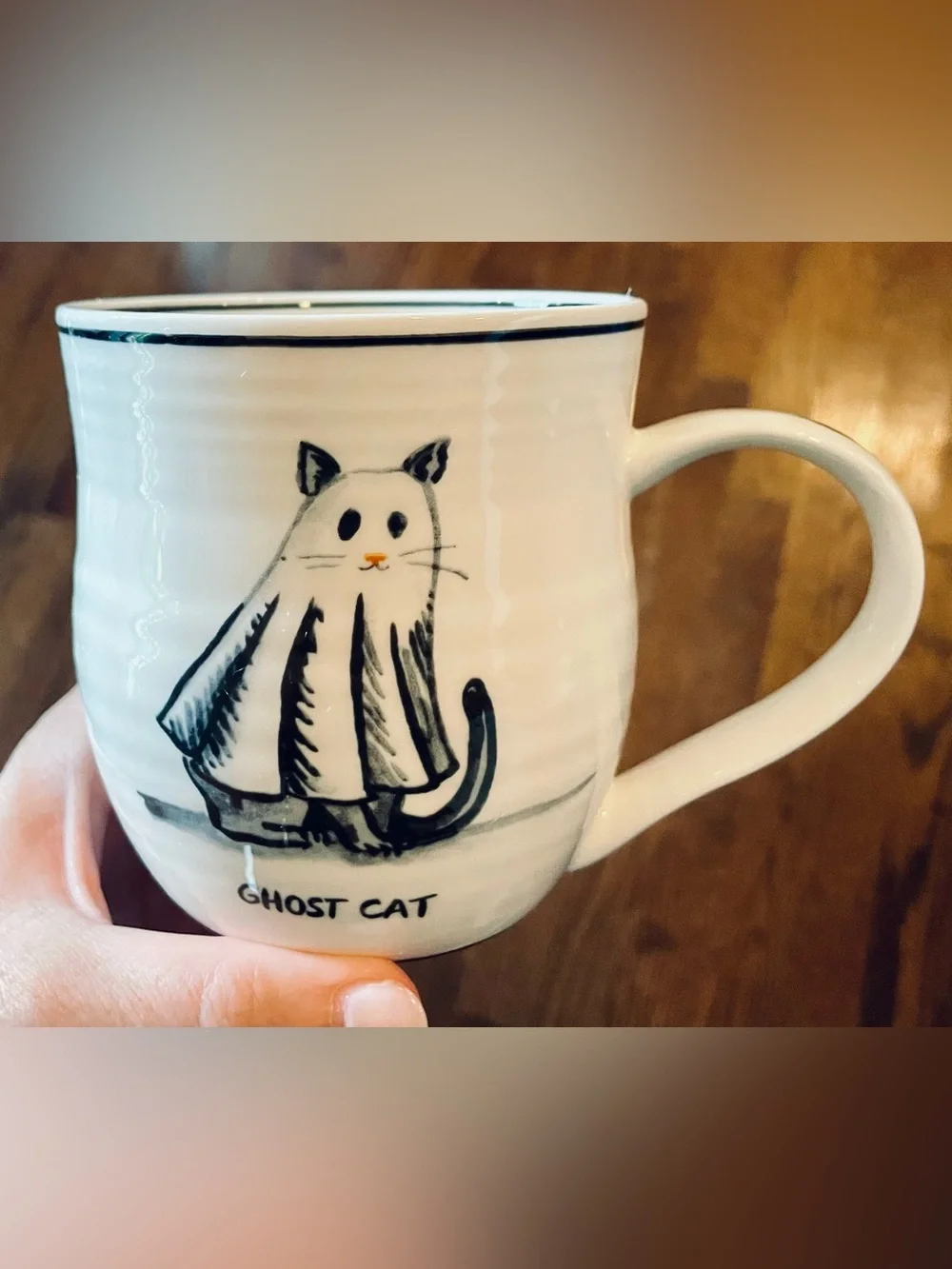 NWT Anthropologie Molly Hatch Ghost Cat Mug